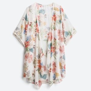 EMORY PARKLandy Crochet Trim Open Front Woven